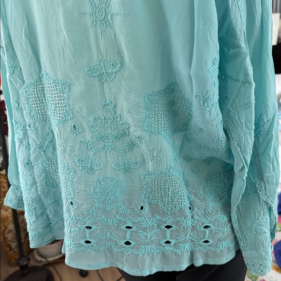 Johnny Was SLIM AUDREY BUTTON DOWN Embroidered  Shirt L NEW - Picture 4 of 9